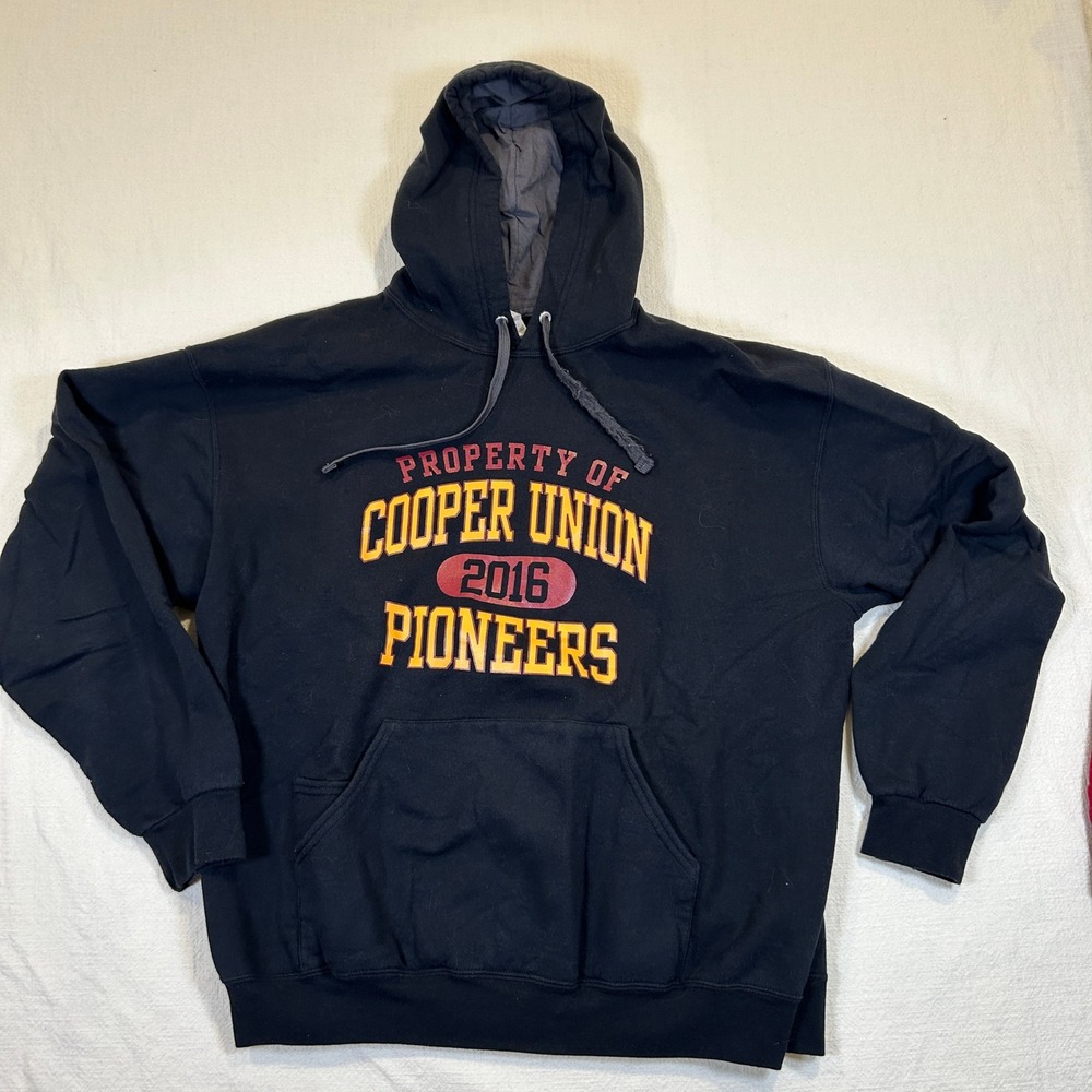 Cooper Union Pioneers 2016 Hoodie Black XL Sweatshirt Fruit of the Loom